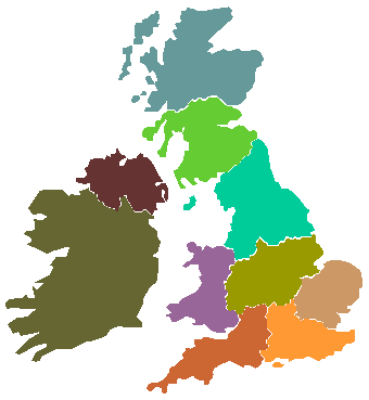 map of UK regions